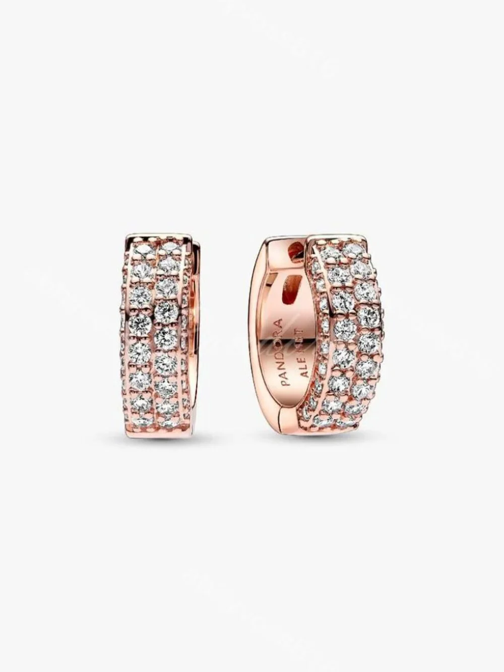 Pandora Pandora Timeless Pavé Double-row Hoop Earrings